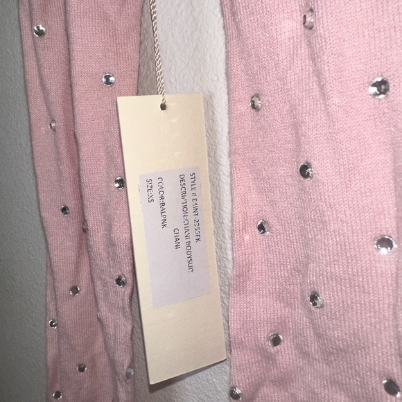 Ronny Kobo Chani Bodysuit Top Pink Rhinestone NWT in Ballet Pink - Picture 6 of 9